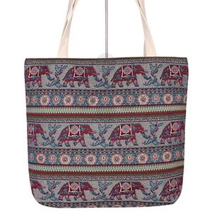 Elephant Print Tote
